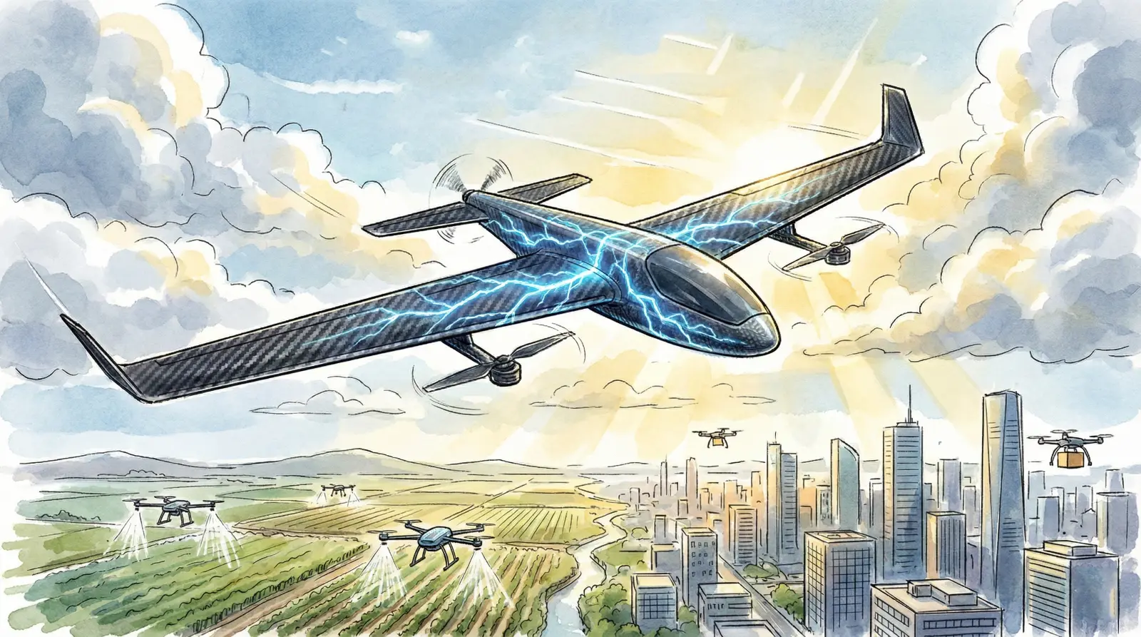 ಡ್ರೋನ್ ತಂತ್ರಜ್ಞಾನಕ್ಕೆ ಬಲ ತುಂಬಲಿರುವ ತೂಕವಿಲ್ಲದ ಬ್ಯಾಟರಿ!