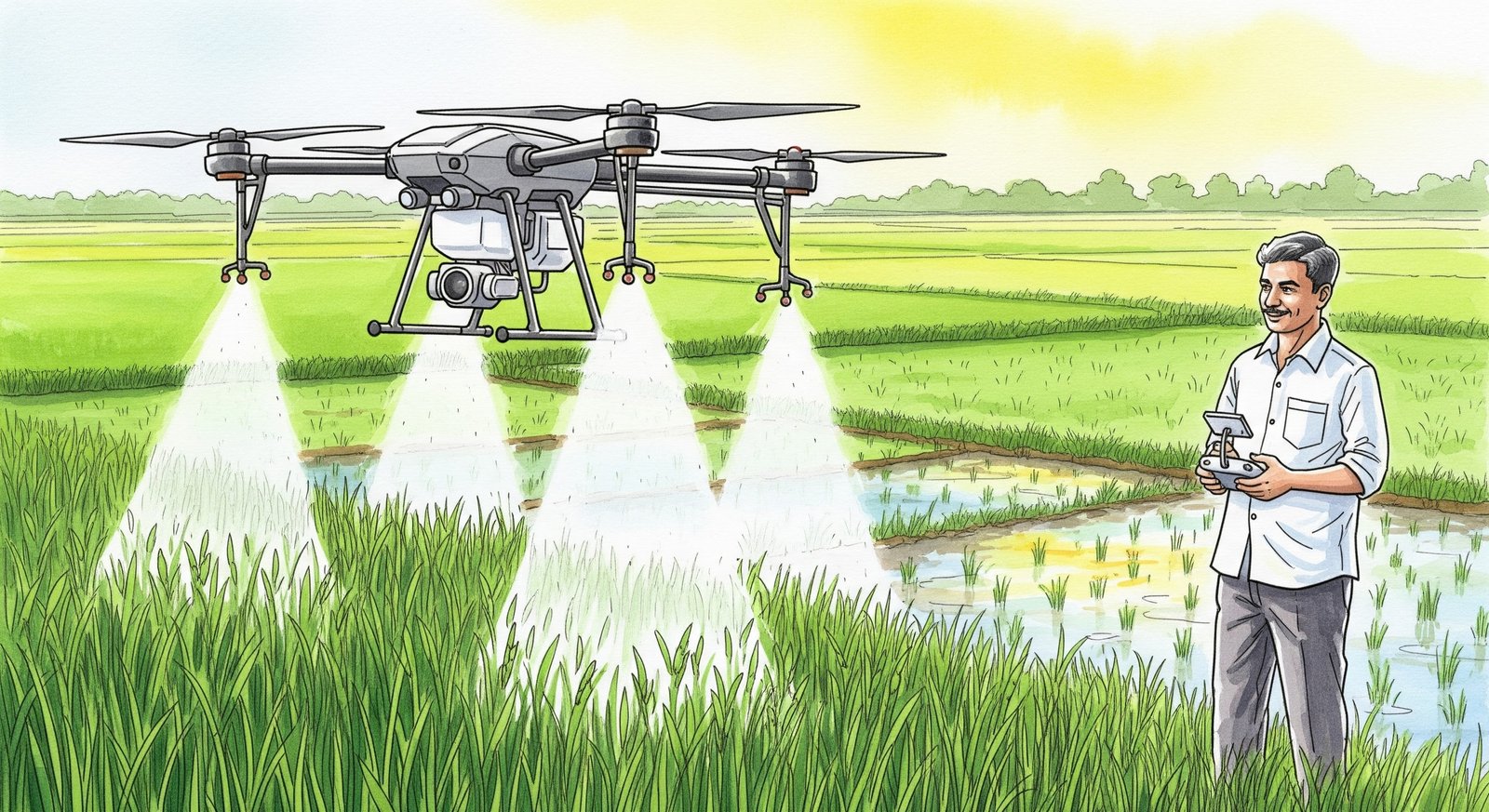 ಡ್ರೋನ್ ಸಿಂಪಡಣೆ ಕ್ರಾಂತಿ: ರೈತನಿಗೆ ವೆಚ್ಚ ಉಳಿತಾಯ, ಬೆಳೆಗೆ ಸುರಕ್ಷತೆ ಮತ್ತು ಕೃಷಿಯ ಭವಿಷ್ಯ