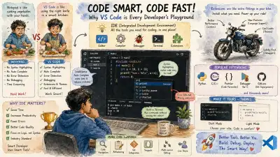 ಐಡಿಇ (IDE): ಇದು ಕೋಡರ್‌ಗಳ ಪ್ಲೇಗ್ರೌಂಡ್ (VS Code)